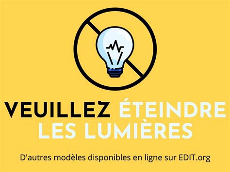 Personnalisez gratuitement des panneaux éteignez les lumières