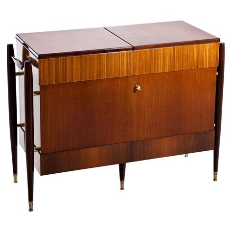 Mahogany Copper Folding Bar Cabinet For Sale at 1stDibs