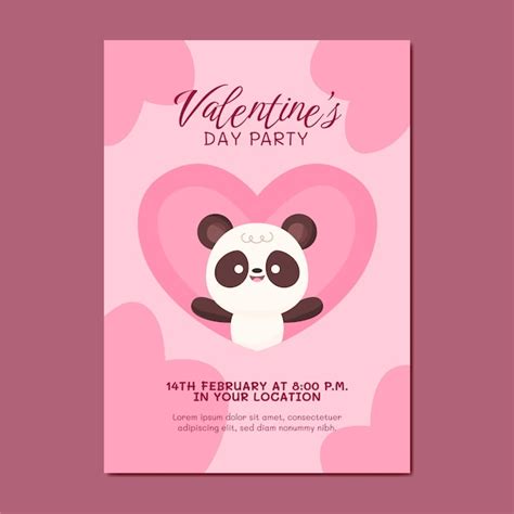 Free Vector | Flat valentine's day invitation template