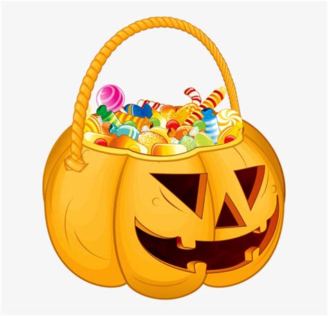 28 Collection Of Halloween Candy Basket Clipart - Trick Or Treat Bag Clipart Transparent PNG ...