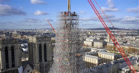 notre-dame’s spire is finally installed, one year before the cathedral ...