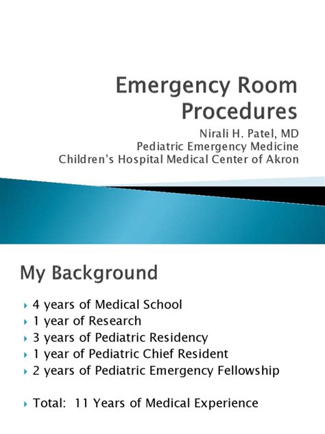 Emergency Room Procedures | Medical Specialties | Clinical Medicine