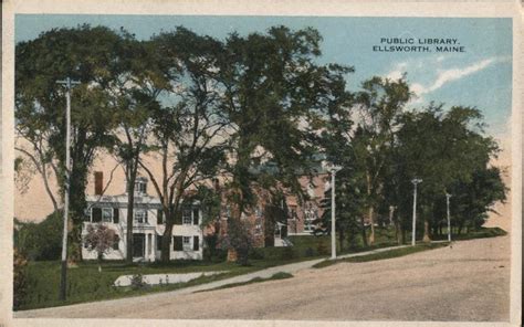 Public Library, Ellsworth, Maine Postcard