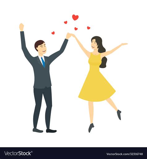 Cartoon characters people couple in love Vector Image