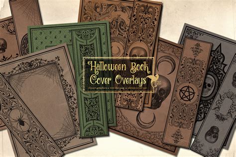 Halloween Book Cover Overlays Decorative Antique Book Covers - Etsy