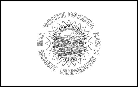 South Dakota Flag Coloring Page – State Flag Drawing – Flags Web