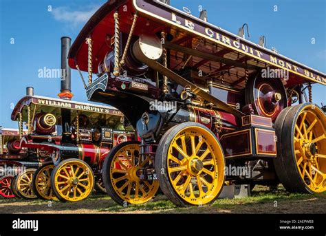 Row of Vintage Steam Tractors Stock Photo - Alamy