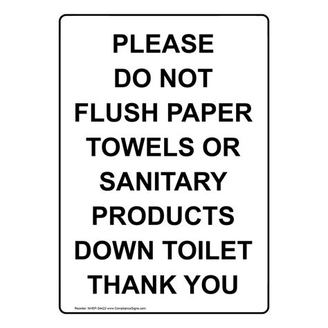 Please Do Not Flush Paper Towels Down Toilet Printable - Printable ...