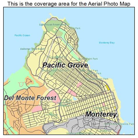 Aerial Photography Map of Pacific Grove, CA California