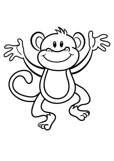 Monkey Template - Animal Templates | Boyama kitabı, Yazdırılabilir ...