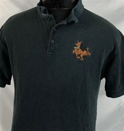 VINTAGE CARTOON NETWORK Shirt Scooby Doo Embroidered Logo Medium Polo 90s $17.99 - PicClick