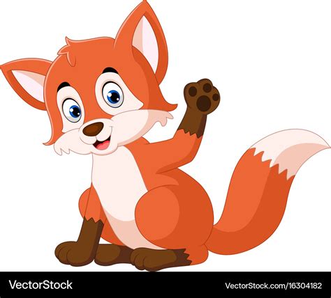 Cute fox cartoon Royalty Free Vector Image - VectorStock