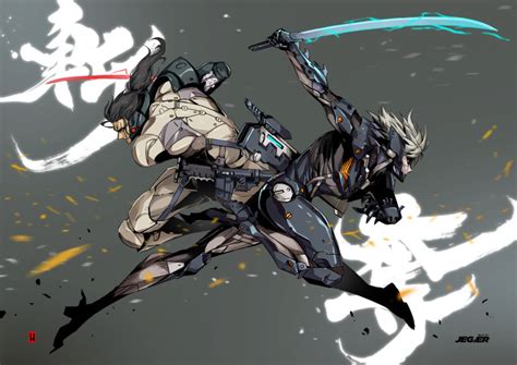 Raiden and Jetstream Sam (Metal Gear Rising) vs 9 Mass Production Eva ...