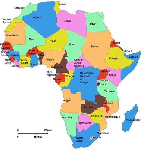 Labeled Map of Africa with Countries, Capitals, Rivers