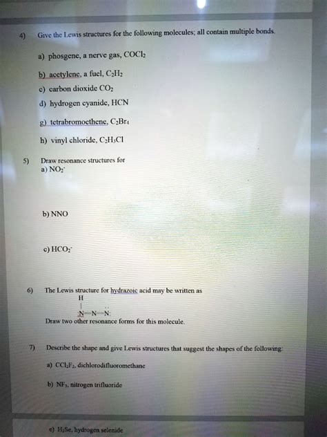 SOLVED: Give the Lewis structures for the following molecules; all ...