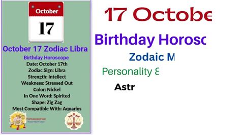 October 17 Zodiac Sign Personality