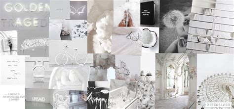 White and Grey Aesthetic Collage Wallpaper