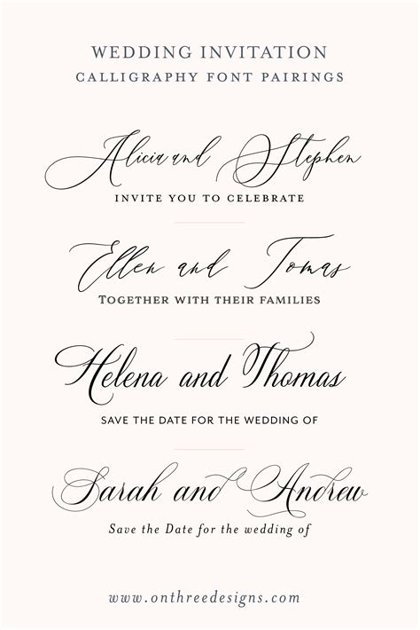 Calligraphy Wedding Fonts in 2023 | Wedding invitation fonts, Wedding ...