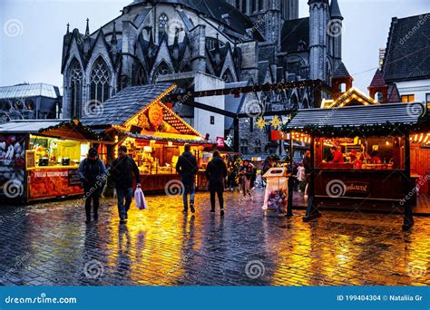 16 December 2019, Ghent, Belgium. Traditional Christmas Market ...