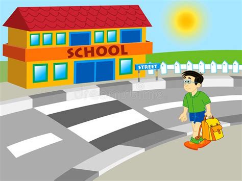 Boy walking to school. Cartoon illustration , #affiliate, #walking, #Boy, #school, #illustration ...