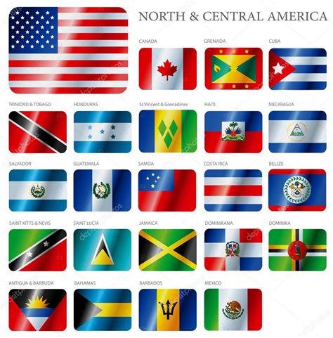 Flags North and Central America — Stock Vector © bogna #5941874