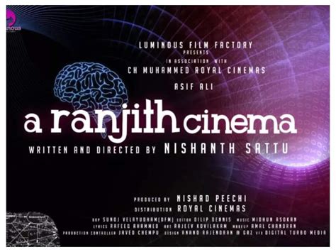 Asif Ali’s next film- ‘A Ranjith Cinema’ to roll from December 6th ...