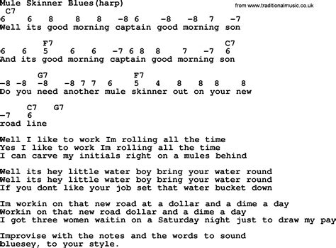 Mule Skinner Blues(Harp) - Bluegrass lyrics with chords