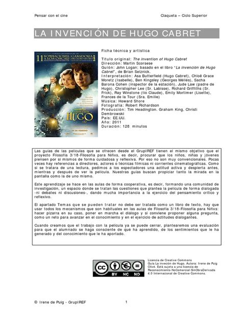 La Invenció de Hugo Cabret Cast 2015 | PDF | Julio Verne | Magia (Ilusion)