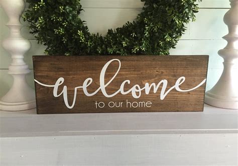 Welcome to our home sign welcome to our home home sign | Etsy | Custom wood signs, Wooden signs ...