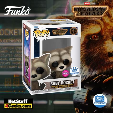 2023 NEW GotG Vol 3: Baby Rocket (Flocked) Funko Pop! Exclusive