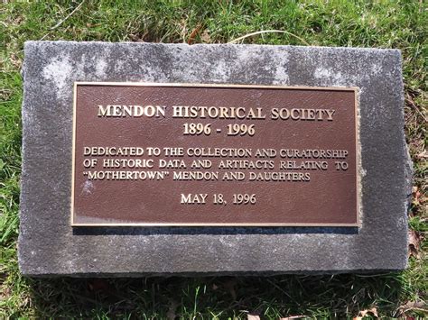 Photo: Mendon Historical Society Marker