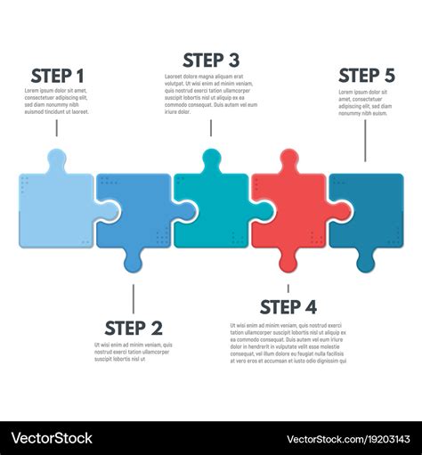 Puzzle infographic steps Royalty Free Vector Image