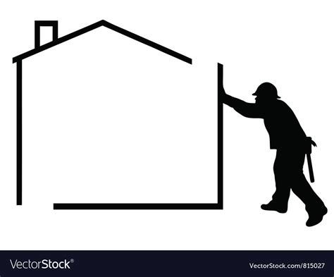 Man building a house Royalty Free Vector Image