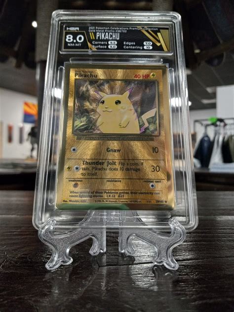 Mavin | ⚡ PSA 8 Gold Metal Pikachu Card Celebrations Ultra Premium ...