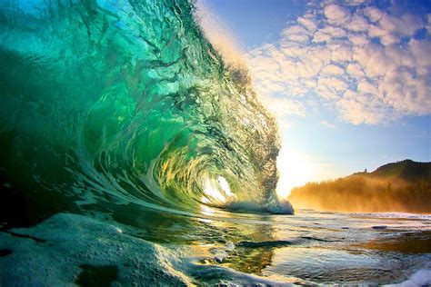 Beaches Clear Green Crystal Hills Beach Hawaii Beautiful Sunset Ocean ...