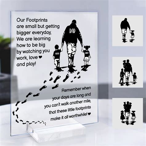 Gift for Dad, Birthday Gift, Christmas Gift - Father & Daughters/Sons -Our Footprints are small ...