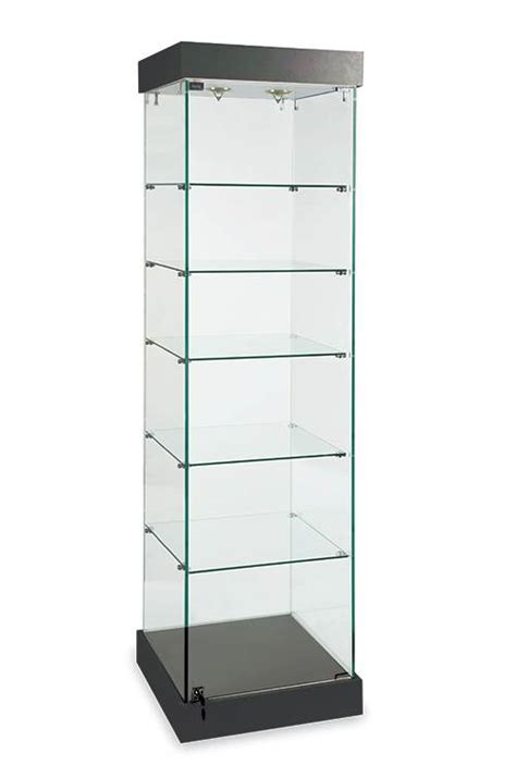 Glass tower display case 72"H frameless 1020 - Mobico - Mobico inc.