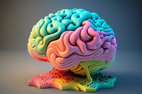 Premium AI Image | Colorful brain 3D illustration made by AI generative fluid style with primary ...