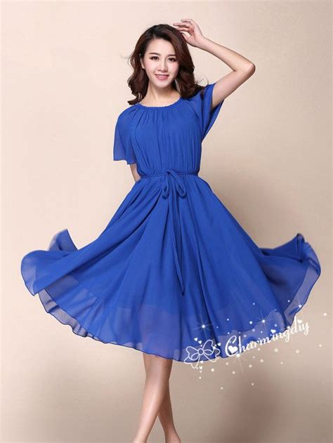 Chiffon Dress Knee Length at Eugene Liss blog