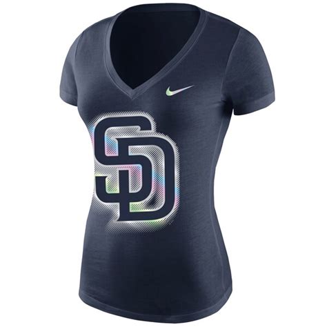 San Diego Padres Nike Women's Fireworks Tri-Blend V-Neck T-Shirt - Navy ...