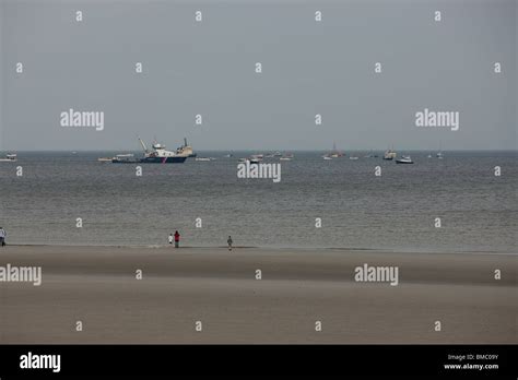 The beach at Dunkirk France with the "Little Ships" in the background ...