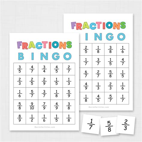 Simplifying Fractions Bingo Printable | Math Games for Kids