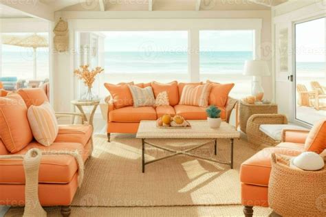 Beach style living room design. Pro Photo 28878312 Stock Photo at Vecteezy