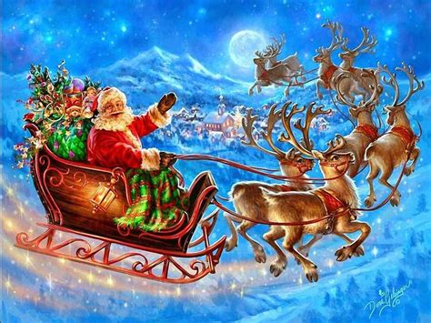 Santa's Sleigh Flying Wallpapers - Top Free Santa's Sleigh Flying Backgrounds - WallpaperAccess