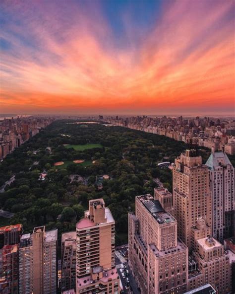 Sunset over Central Park by @brucegetty | New york city, City, New york ...