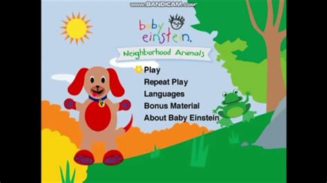 Baby Einstein Neighborhood Animals DVD Menu - YouTube