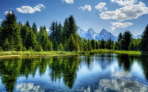nature, HDR, River, Trees, Mountain, Landscape Wallpapers HD / Desktop and Mobile Backgrounds