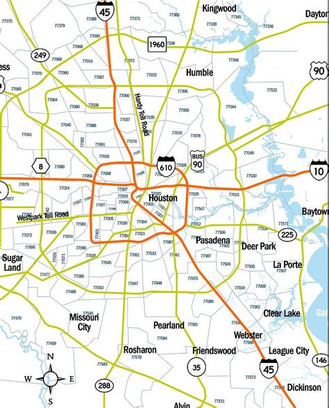 Houston Zip Code Map - Blank Map