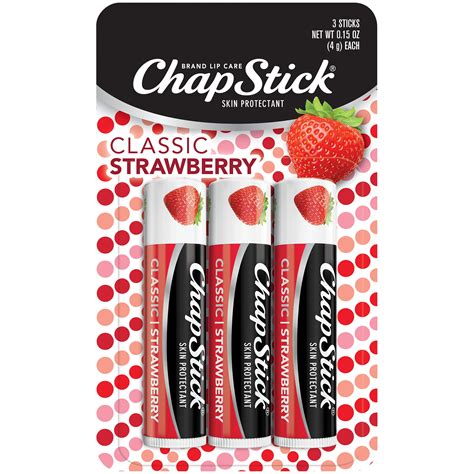 ChapStick Classic Lip Balm, Strawberry, 3 Count - Walmart.com - Walmart.com