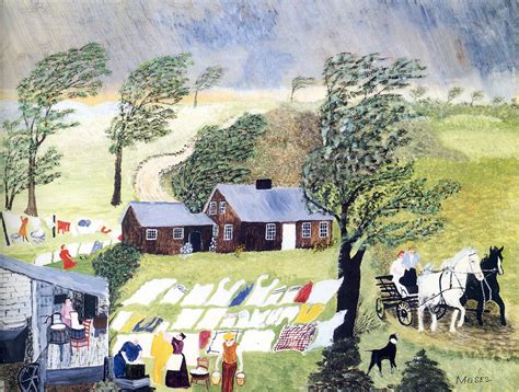 Taking in the Laundry, 1951 - Grandma Moses - WikiArt.org